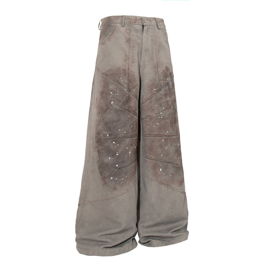 Paint Splatter Panel Wide Leg Pants WN23592