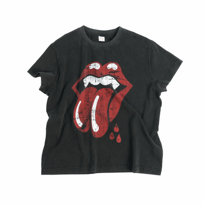 Lip Crack Letter Short Sleeve T-Shirt WN26656