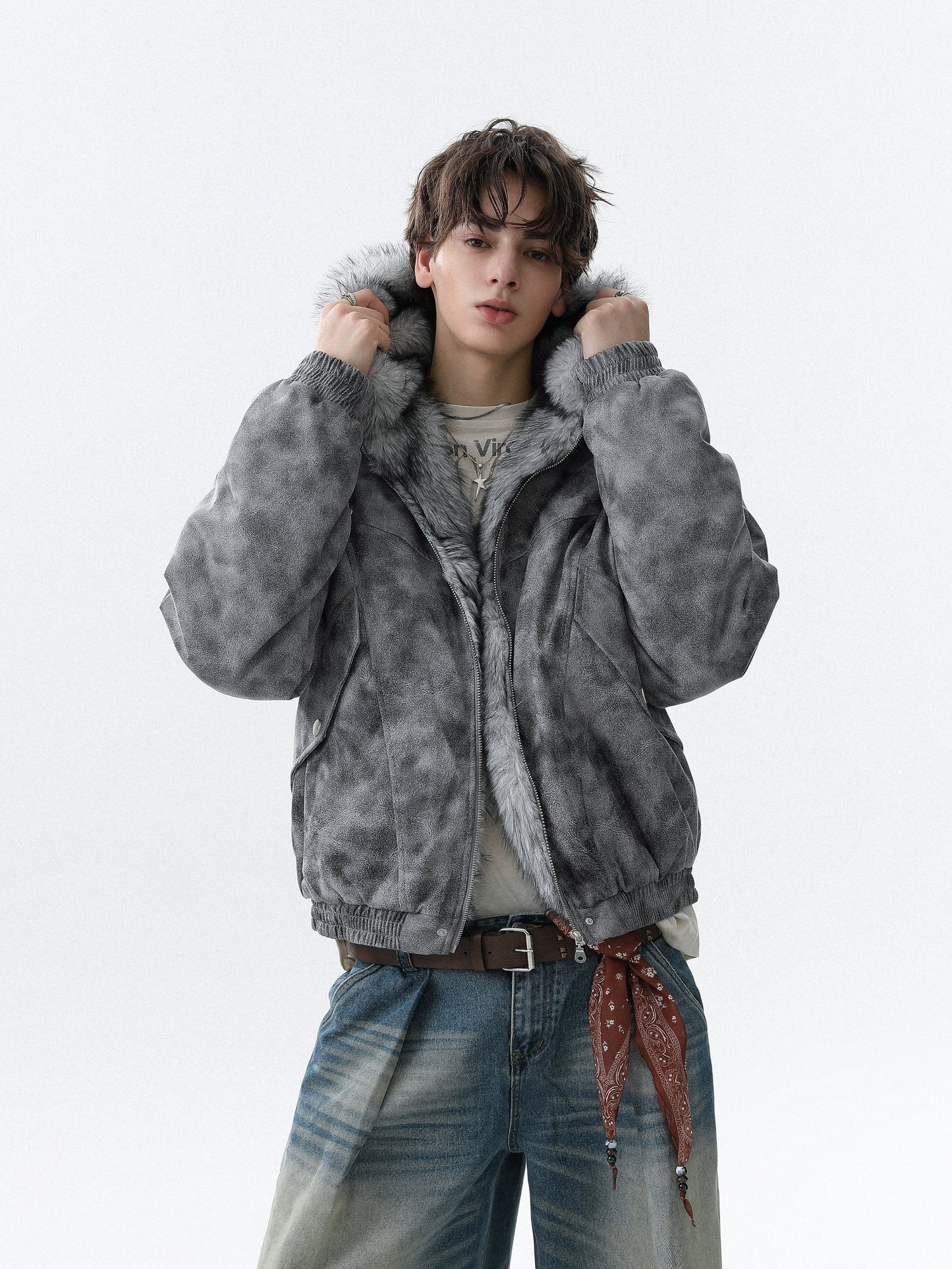 Deconstructed Design Thick Zipper Jacket WN22092