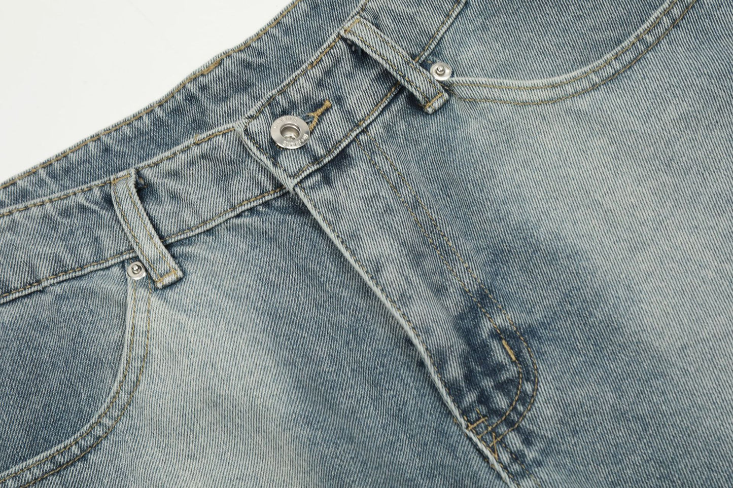 Washed Deconstruction Wide Leg Denim Half Jeans WN26112