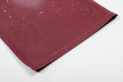 Washed Paint Studs Wide Leg Pants WN25542