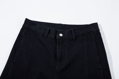 Washed Curved Panel Denim Jeans WN13127