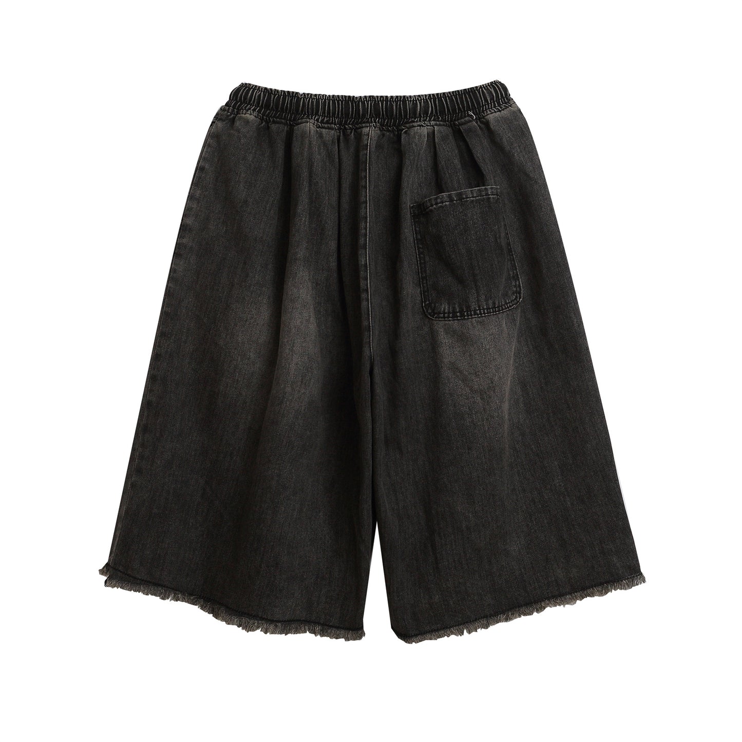 Damage Raw Hem Denim Half Jeans WN26784