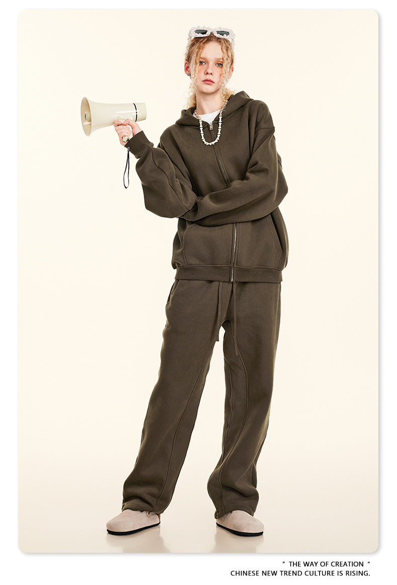 Oversize Zipper Hoodie & Pants Setup WN9959