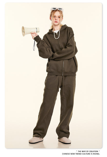 Oversize Zipper Hoodie & Pants Setup WN9959-K