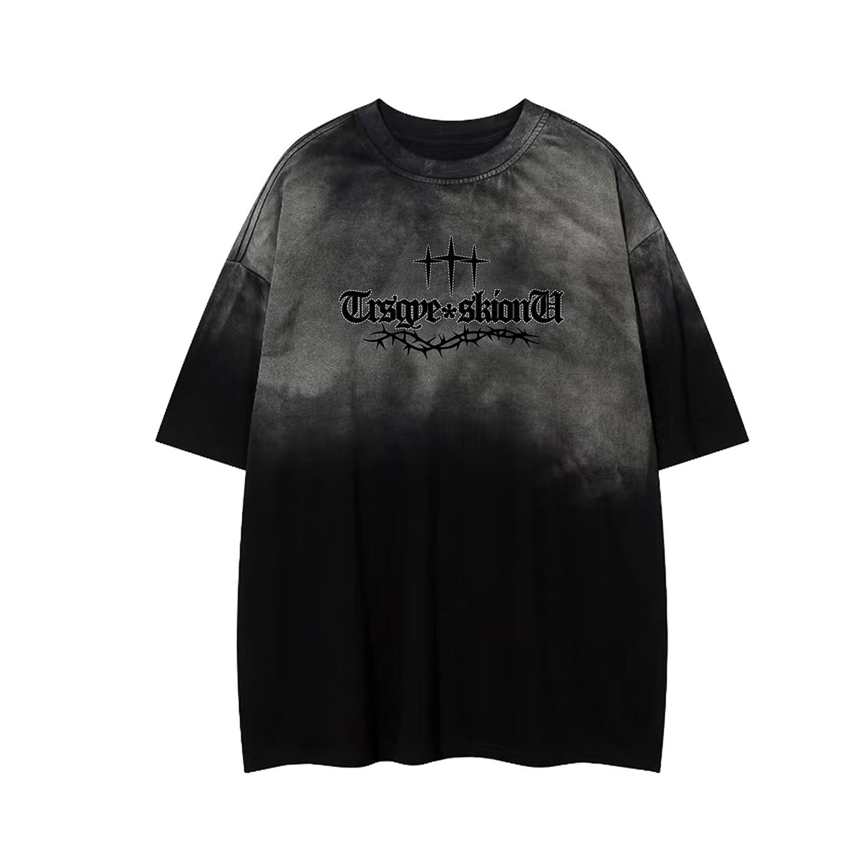 Gradient Thorn Logo Print Short Sleeve T-Shirt WN25806