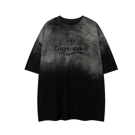 Gradient Thorn Logo Print Short Sleeve T-Shirt WN25806