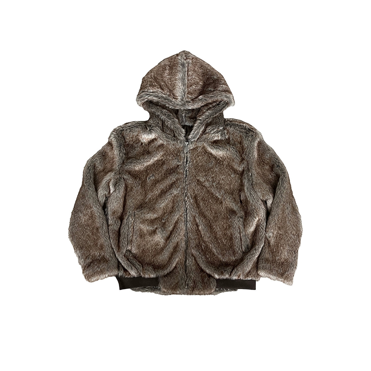 Fake Fur Hooded Zipper Jacket WN19025