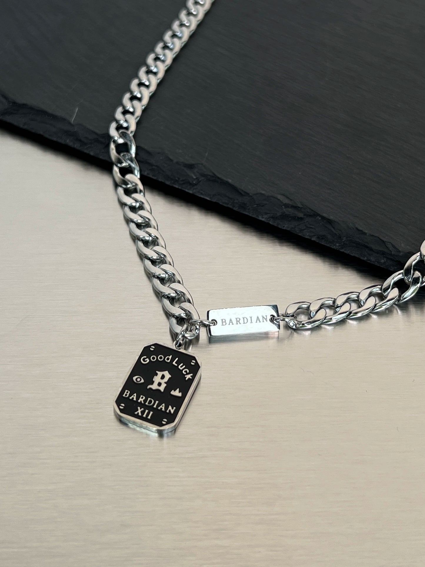 Nameplate Pendant Titanium Steel Necklace WN19263