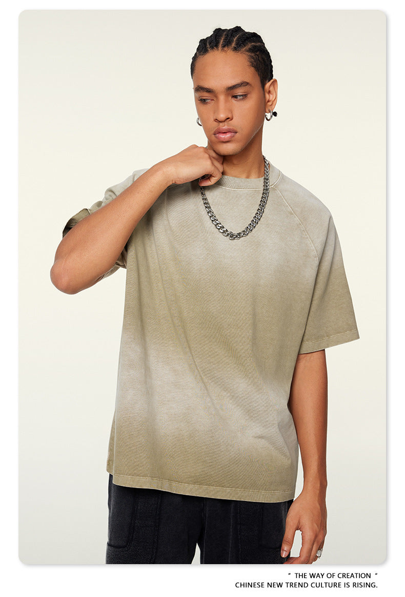 Washed Gradient Raglan Sleeve T-Shirt WN6065