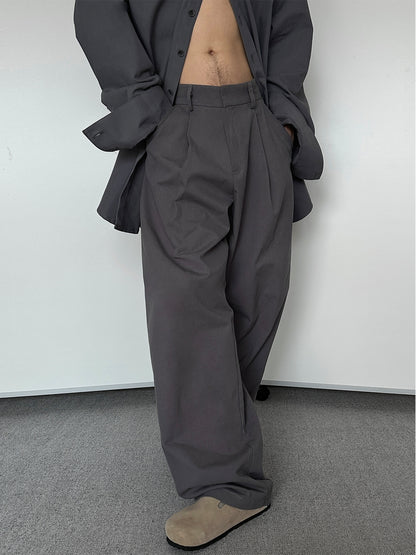 Pleats Relaxed Wide-Leg Trousers WN15154