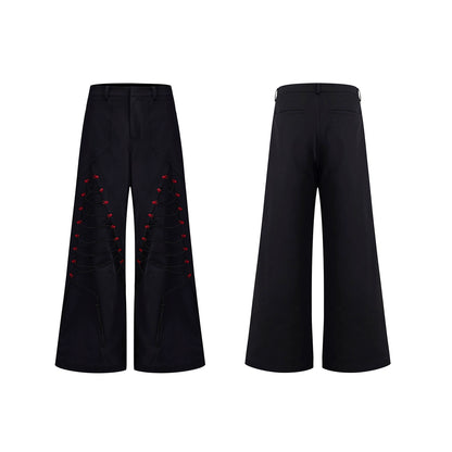 Drawstring Design Stand Neck Short Jacket & Wide Leg Trousers Setup WN20508