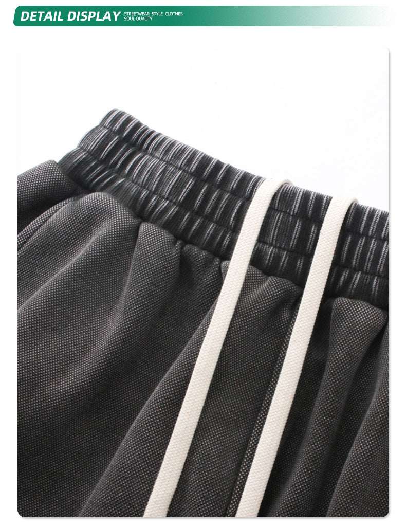 Oversize Washed Short-sleeve T-shirt & Washed Short Sweatpants Setup WN6612