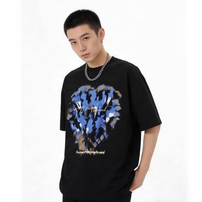 Heart Graffiti Oversize Short Sleeve T-Shirt WN25657