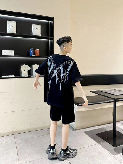 Rhinestone Butterfly Design Short Sleeve T-Shirt WN20701