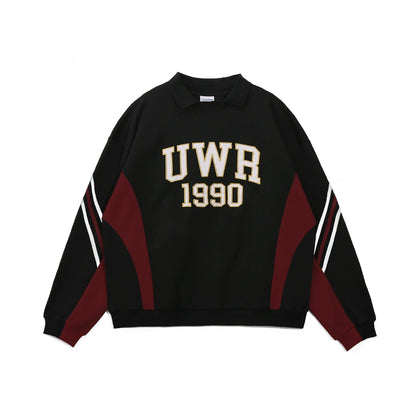 Graffiti Letter Design Long Sleeve Polo Shirt WN17733