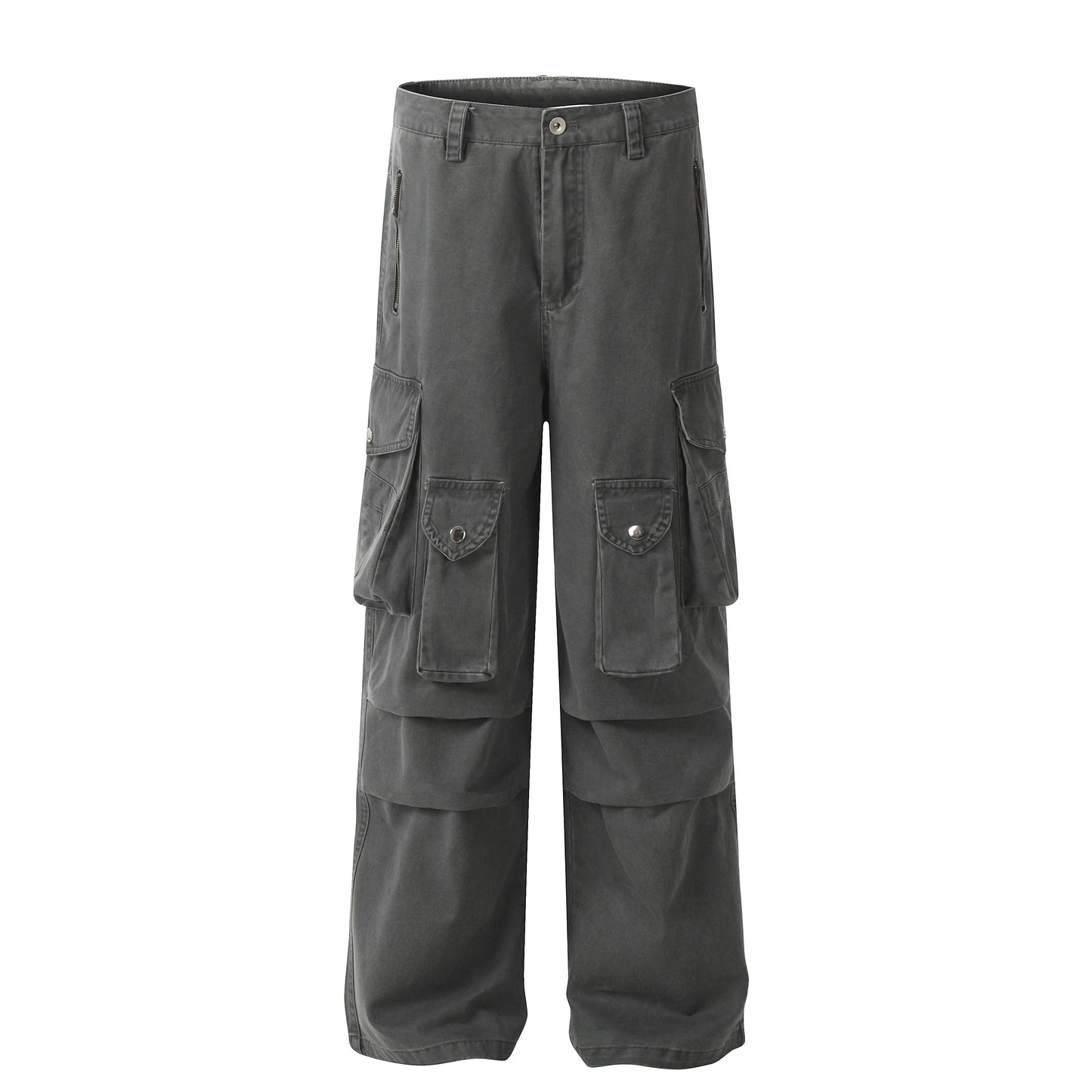 Washed Multi Pocket Straight Cargo Pants WN8228