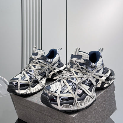 Metallic Strap Panel Chunky Sole Sneakers WN24618