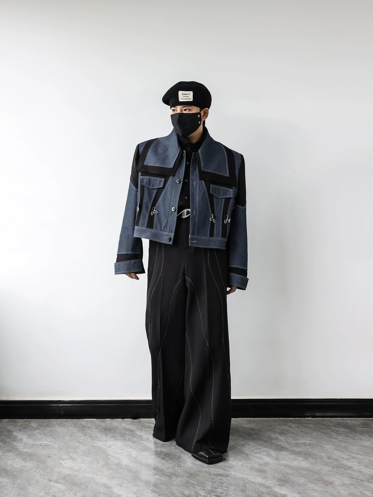 Heavyweight Denim Patchwork Oversize Jacket WN11800