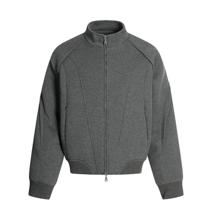 Deconstructed Oversize Zipper Stand Neck Jacket & Wide Leg Pants Setup WN20586