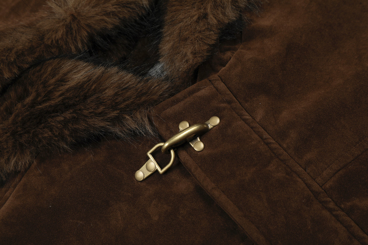 Fake Fur Collar Toggle Detail Cropped Jacket WN27802