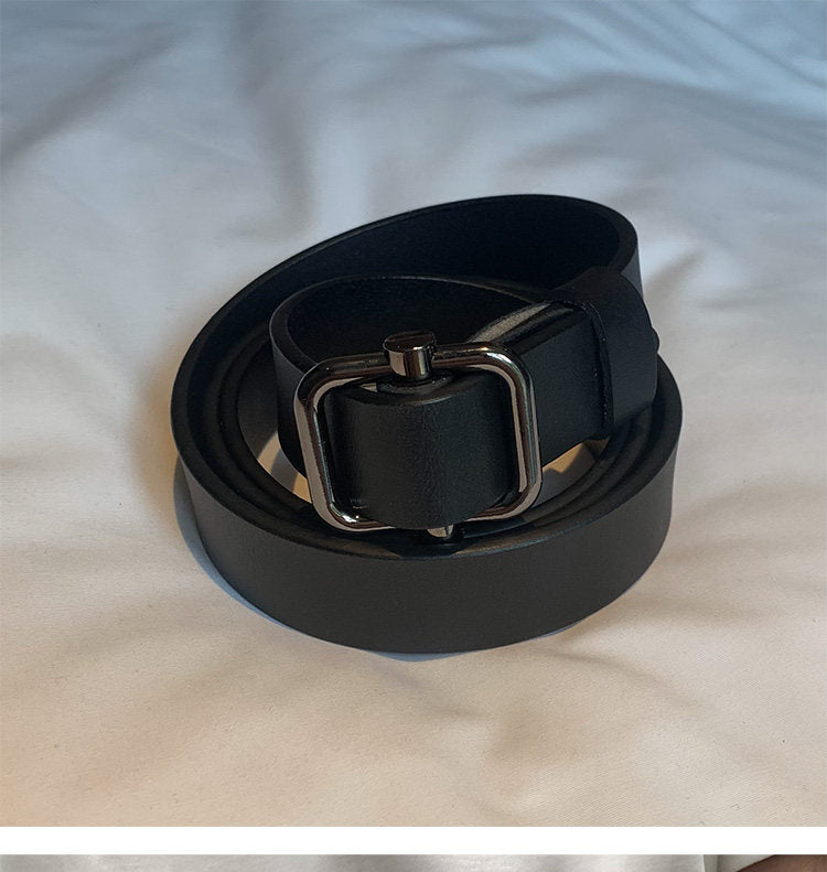 Metal Buckle Cowhide Leather Belt WN25246