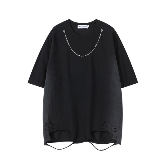 Metal Chain Short Sleeve T-Shirt WN13134