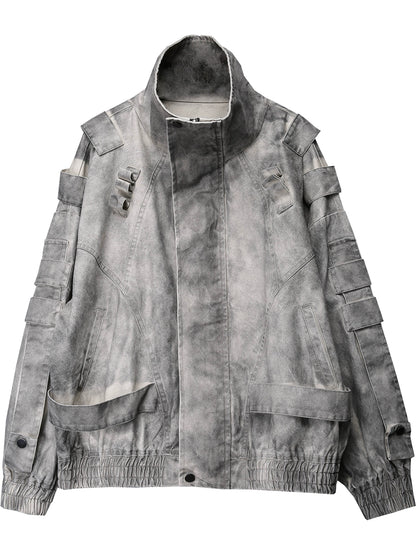 Damage Mix Wash Stand Neck Jacket WN22411