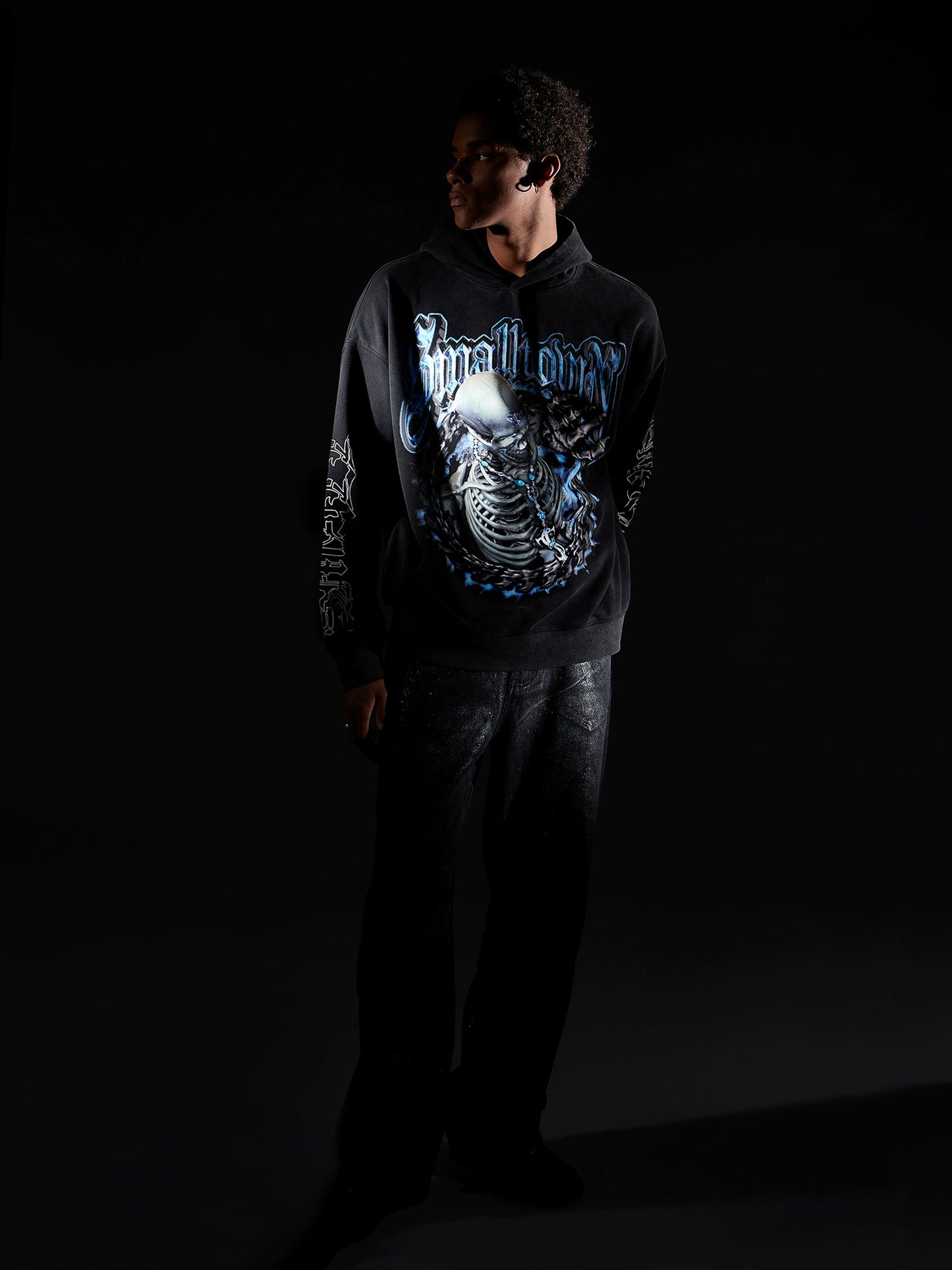 Blue Skull Zipper Hoodie WN11932