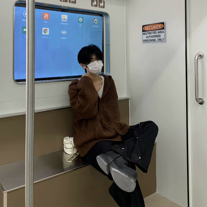 Oversize Hooded Knit Cardigan WN19928