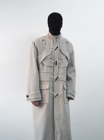 Layered Toggle Closure Long Coat WN23634