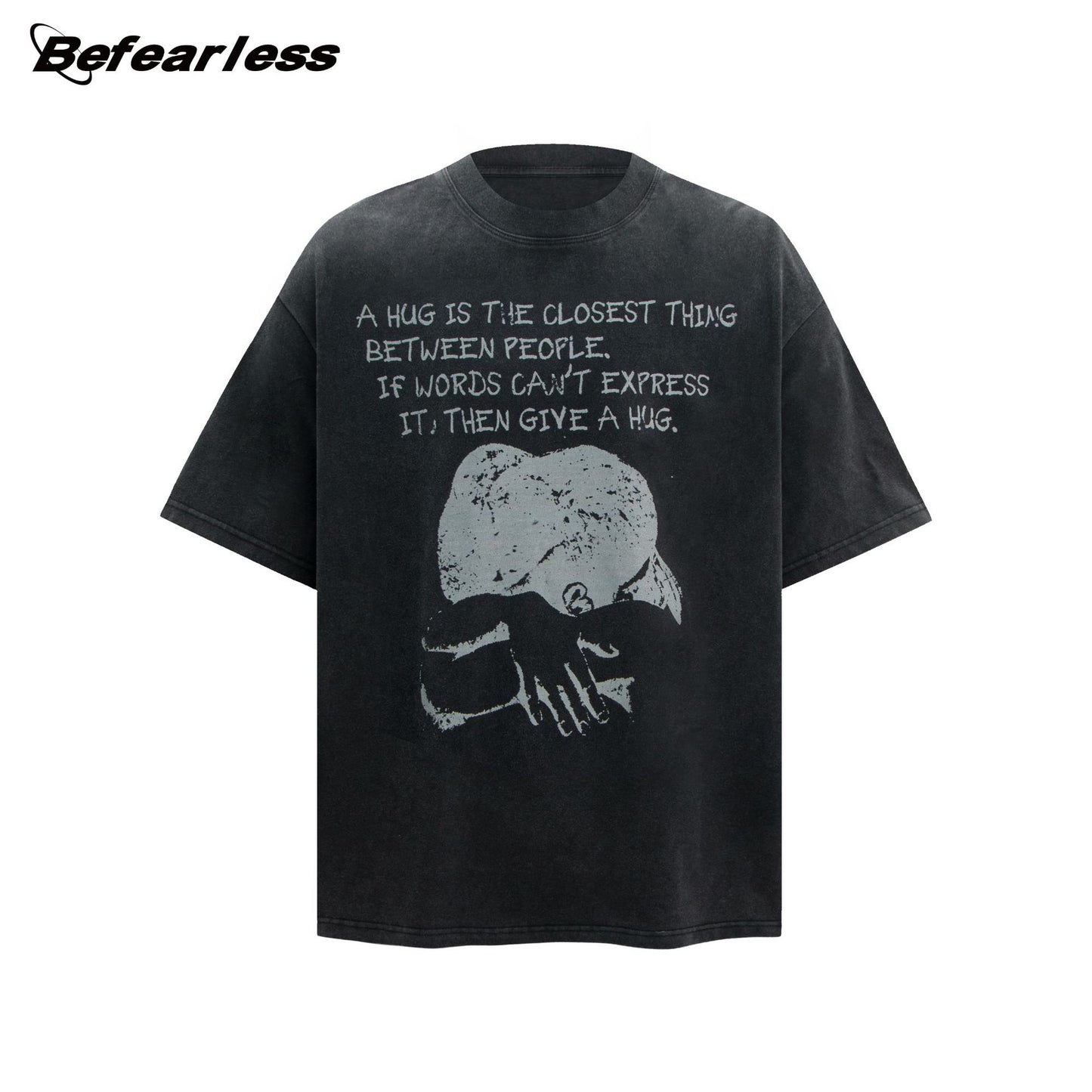 Washed Hug Graphic Oversize Short Sleeve T-Shirt WN26349