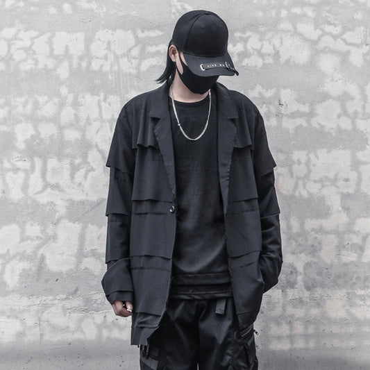 Deconstruct Mix Graphic Oversize Tailored Jacket WN22471