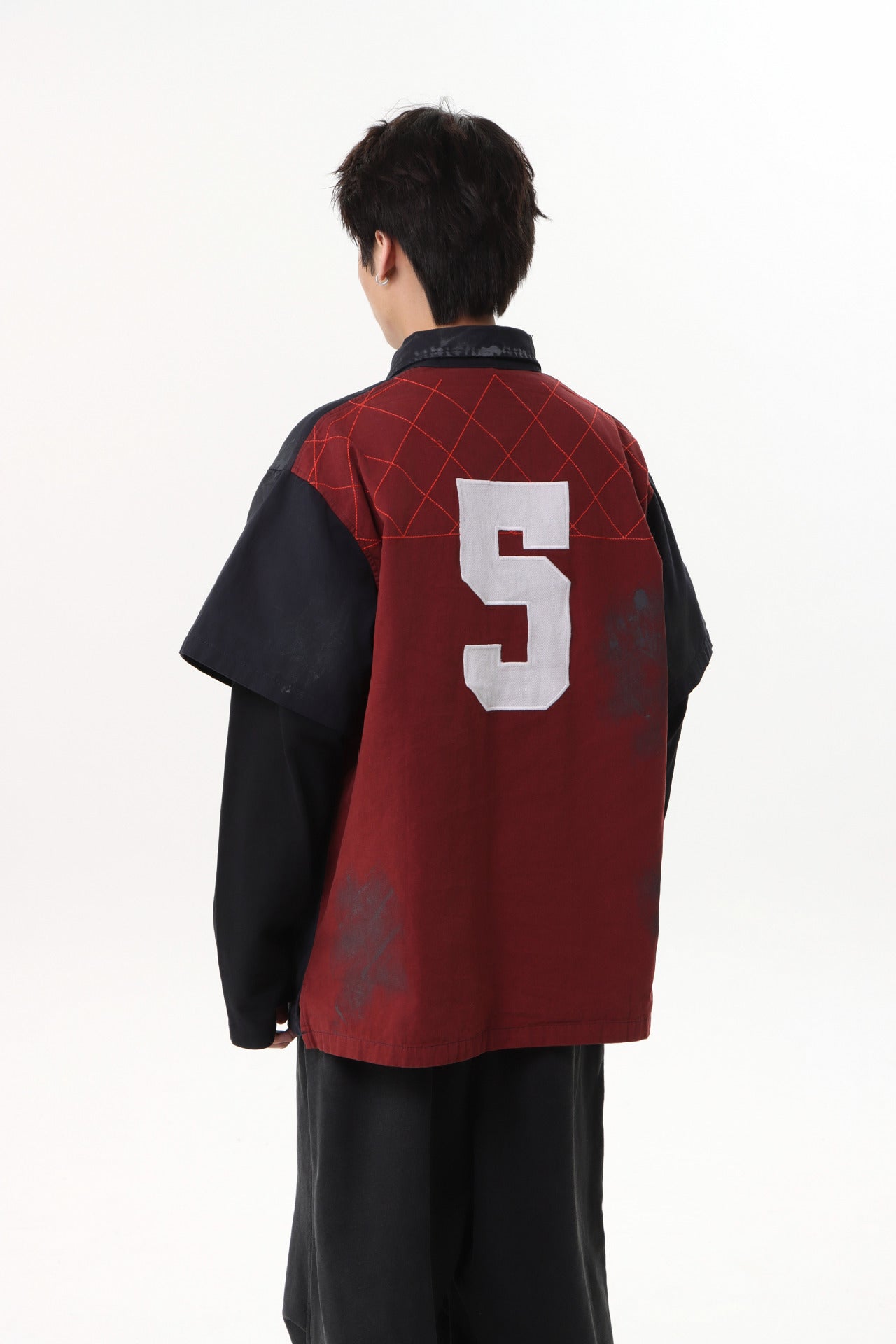 Dirty Washed Fake Layered Long Sleeve T-Shirt WN25805