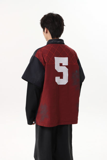 Dirty Washed Fake Layered Long Sleeve T-Shirt WN25805