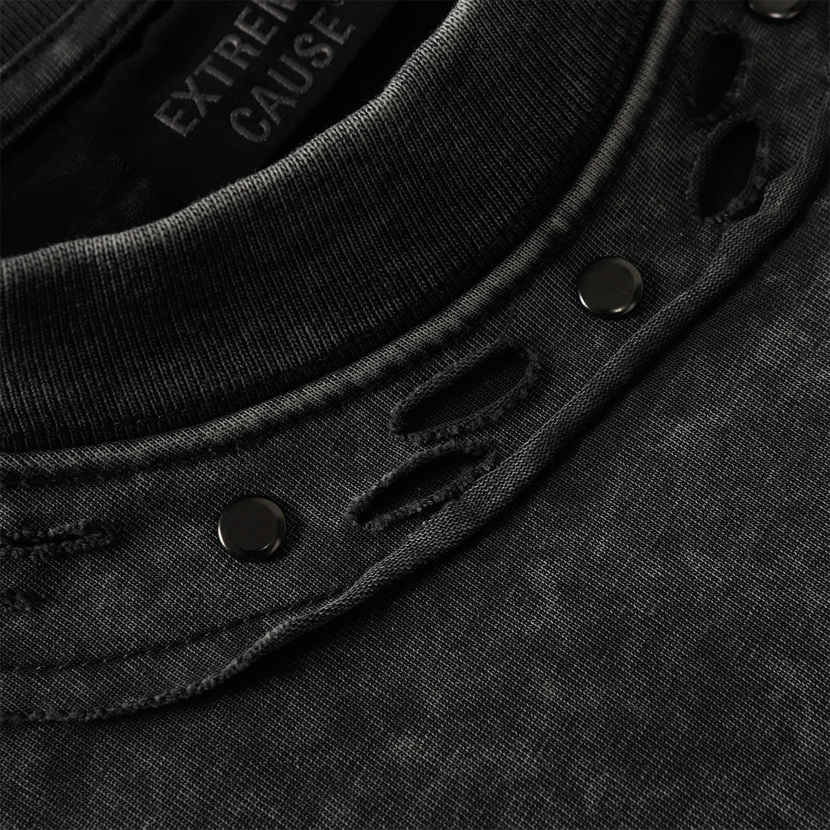Heavy Washed Fade Stitching Short Sleeve T-Shirt WN25671