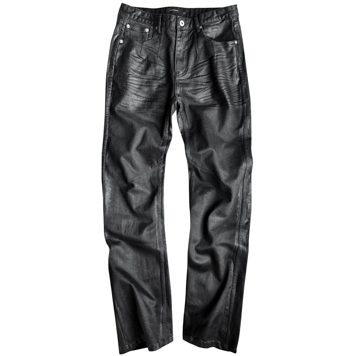 3D Whisker Pleats Coating Straight Denim Jeans WN27075