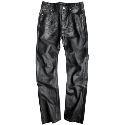 3D Whisker Pleats Coating Straight Denim Jeans WN27075