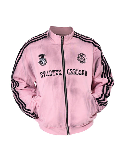 Damage Paint Stripe High-Neck Jacket & Paint Stripe Sporty Pants Setup WN22652