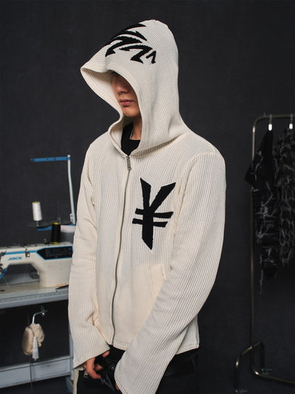 Hooded Knit Zipper Cardigan WN20989