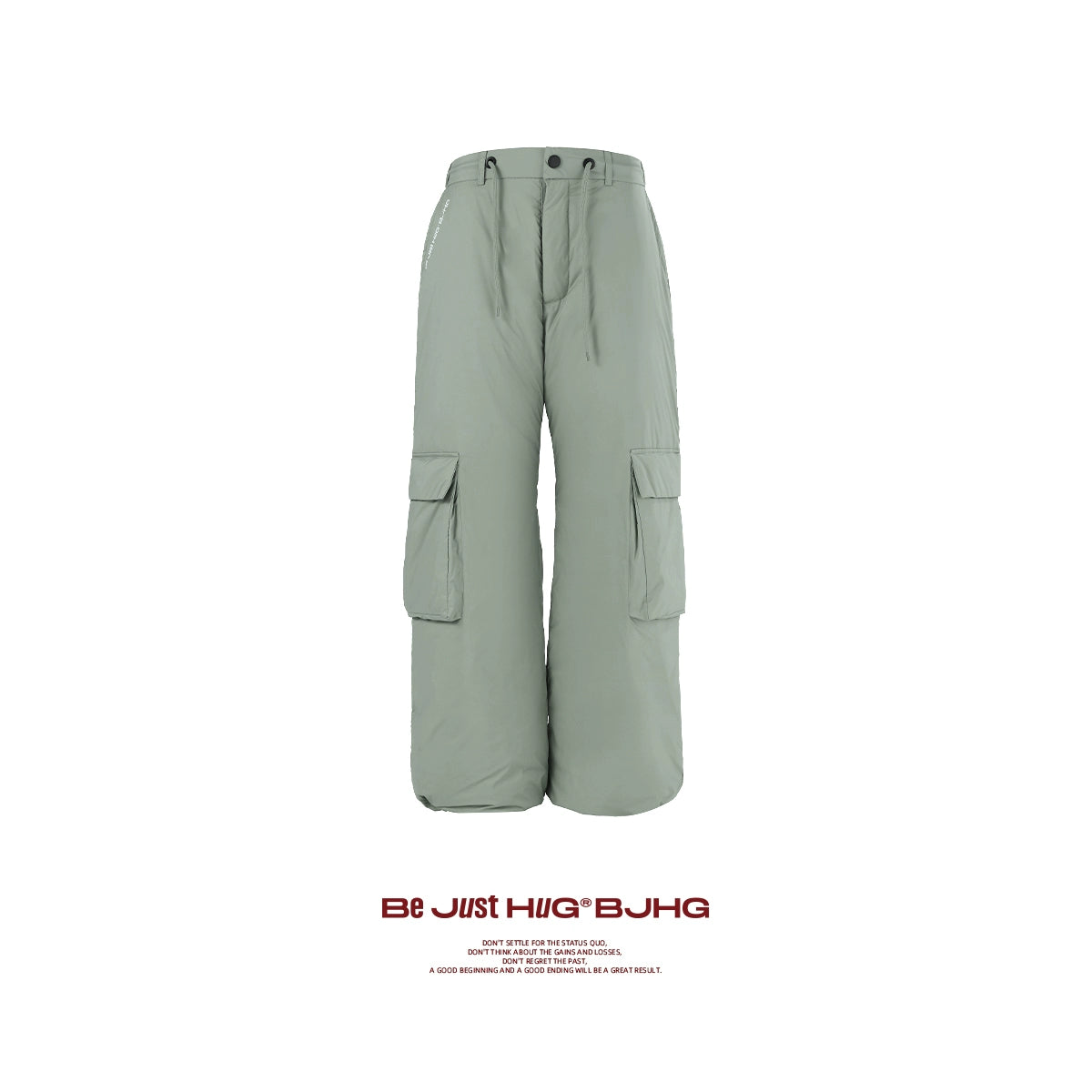 White Duck Down Filling Wide Leg Cargo Pants WN9820