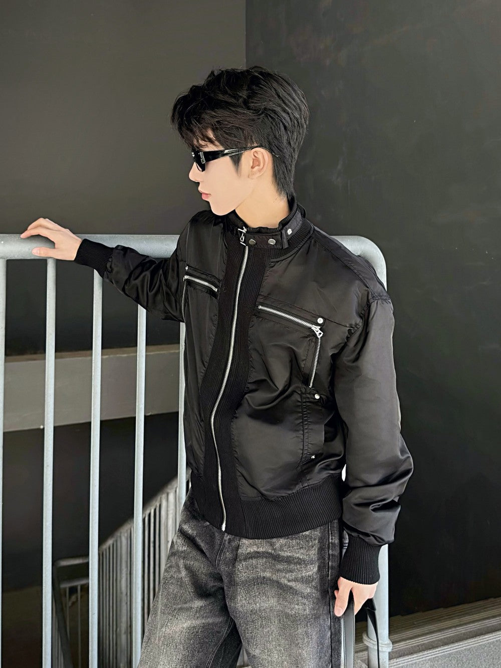 Stand Neck Lightweight Oversize Short Jacket WN27954