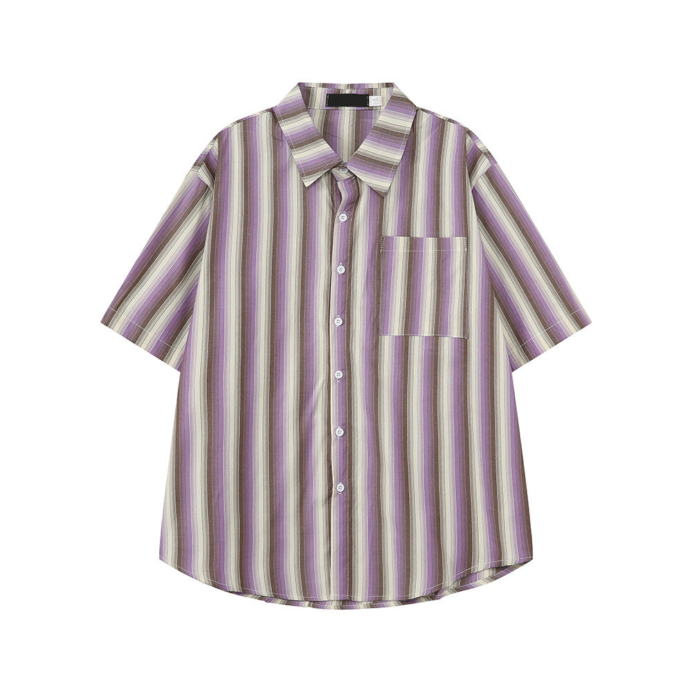 Stripe Pocket Short Sleeve Shirt WN24969