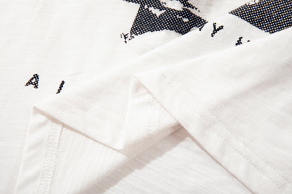 Slub Cotton Graphic Print Short Sleeve T-Shirt WN25705