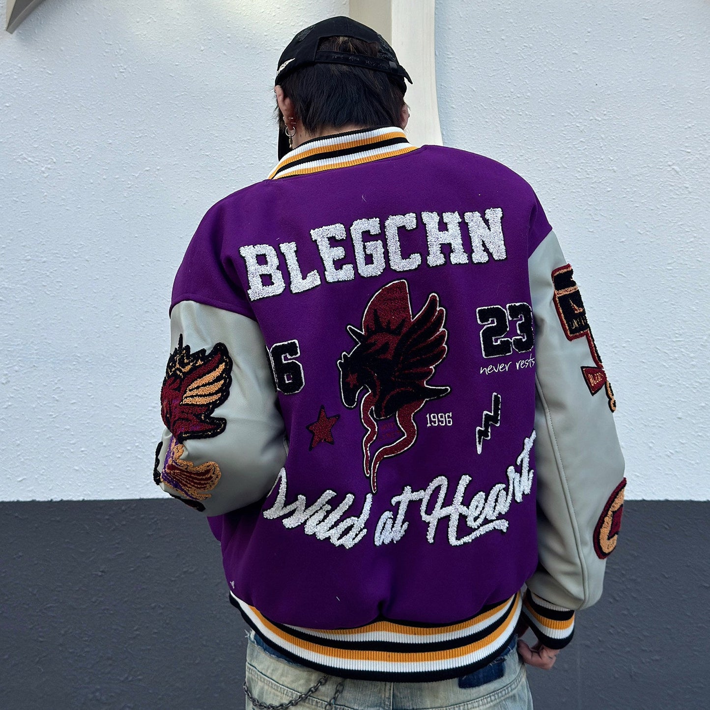 Heavyweight Embroidery Baseball Jacket WN23014