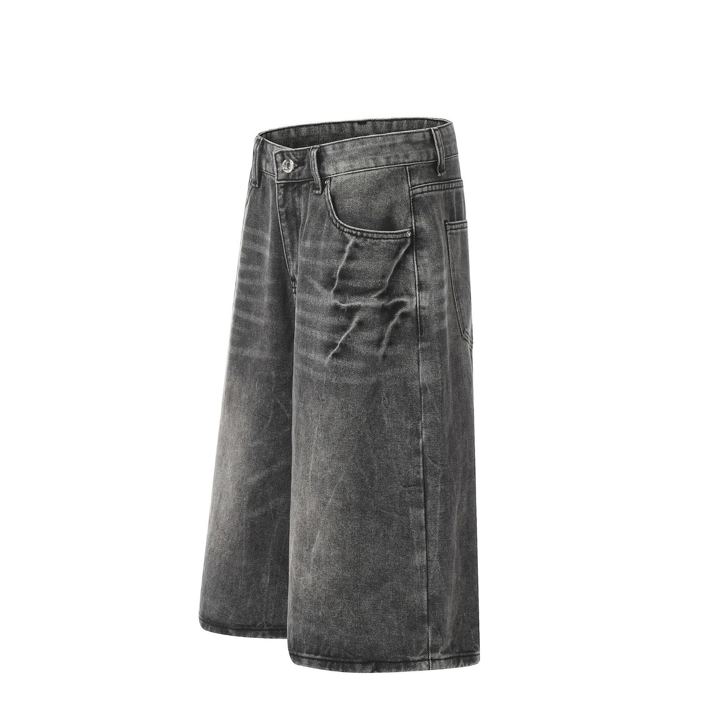 Washed Wide Leg Denim Half Pants WN25692