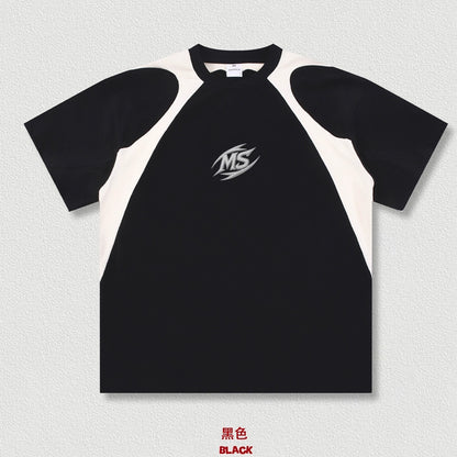 Color Block Patchwork Short Sleeve T-Shirt WN18678