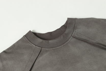 Washed Raw Hem Short Sleeve T-Shirt WN25528
