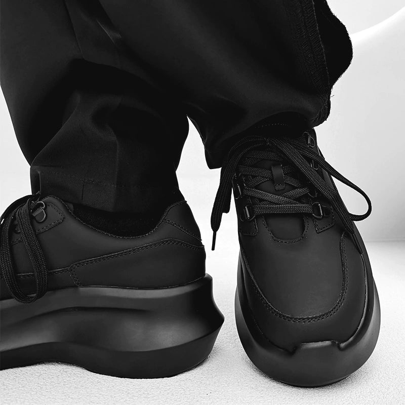 Matte Thick Sole PU Leather Derby Shoes WN21275