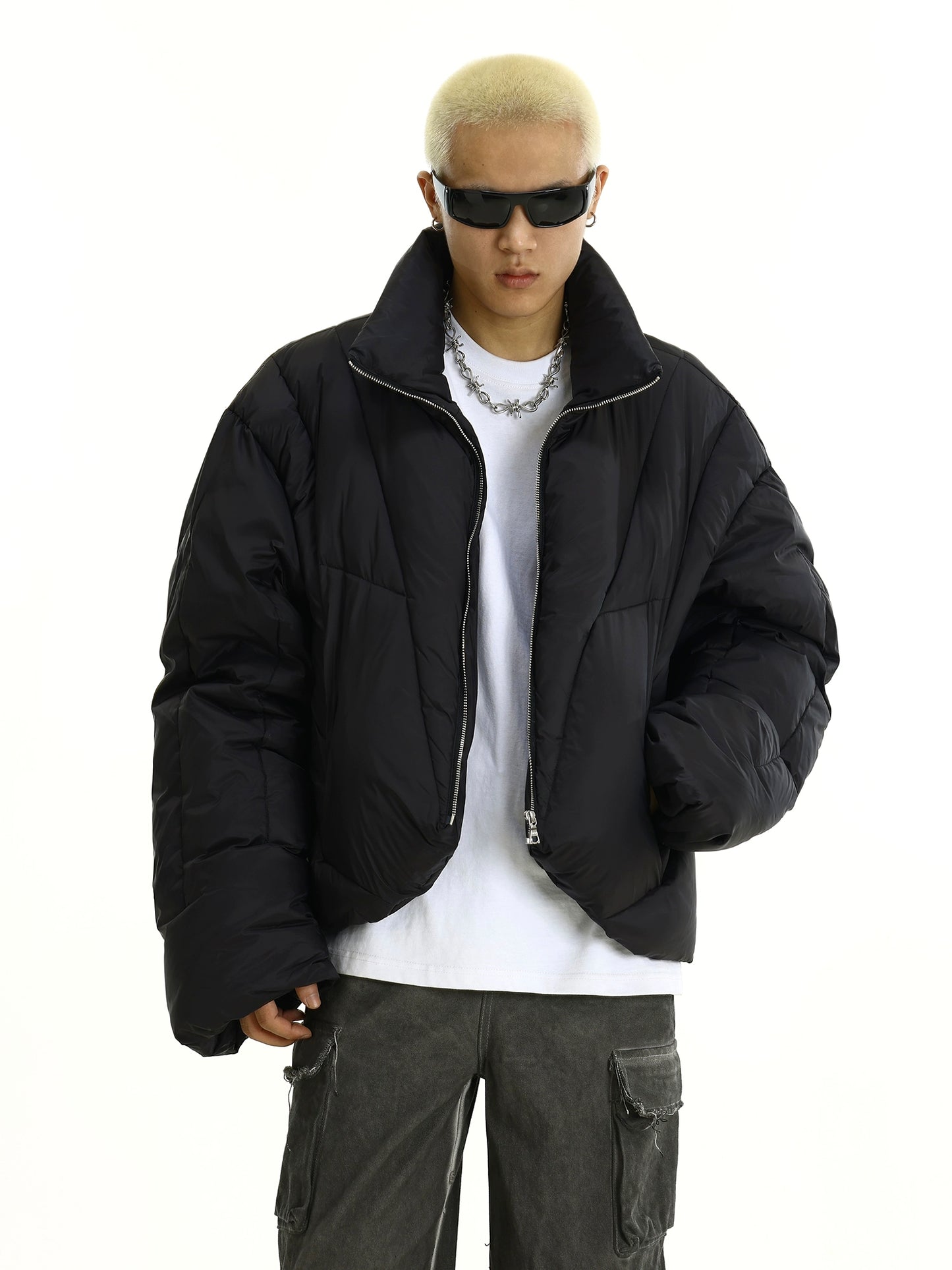 Stand Neck Zipper Puffer Jacket WN8290